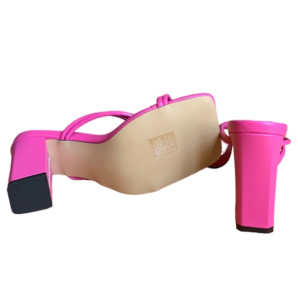 Hot pink slip on strappy block heeled sandals size 37 - Picture 7 of 9